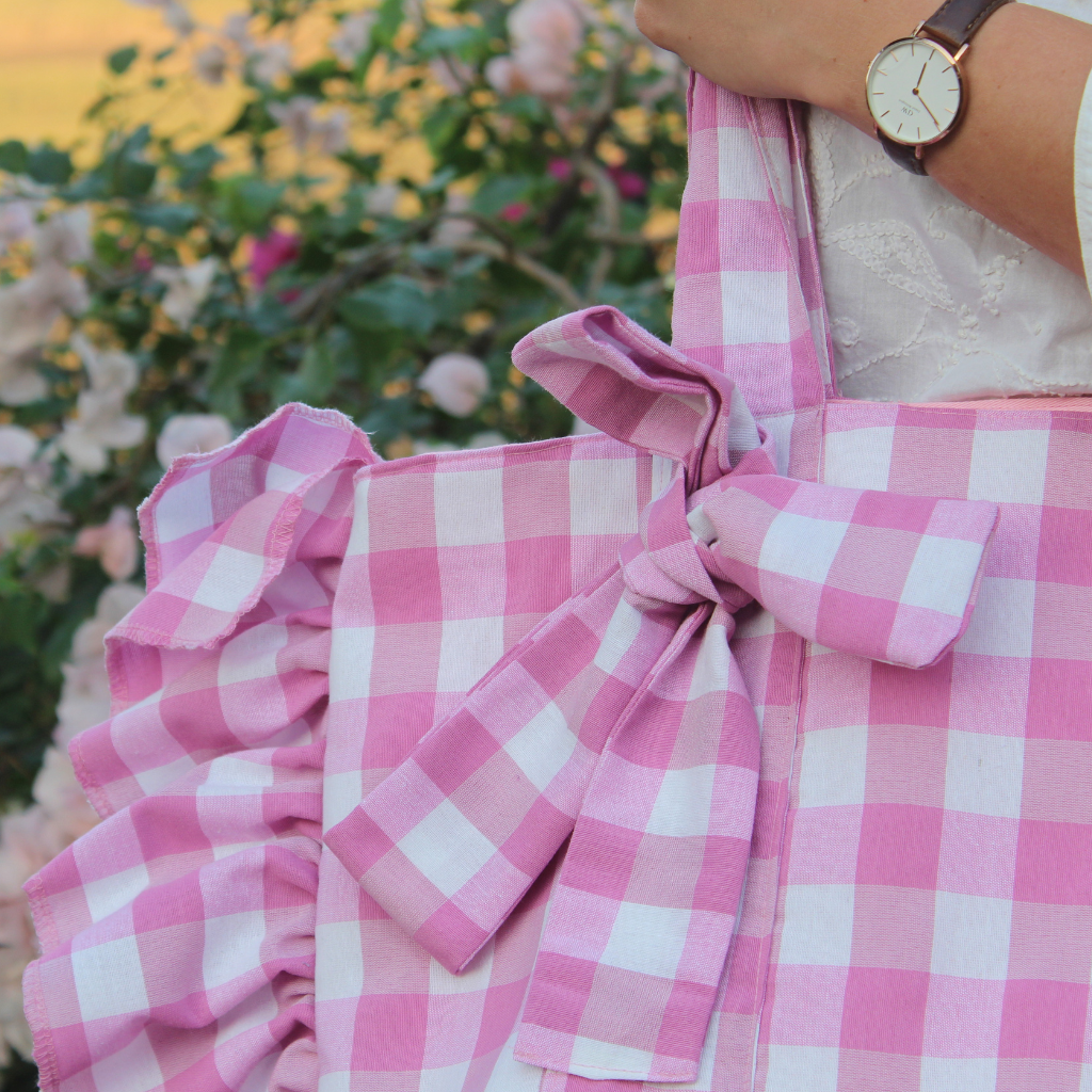 Pink gingham Everything Bag
