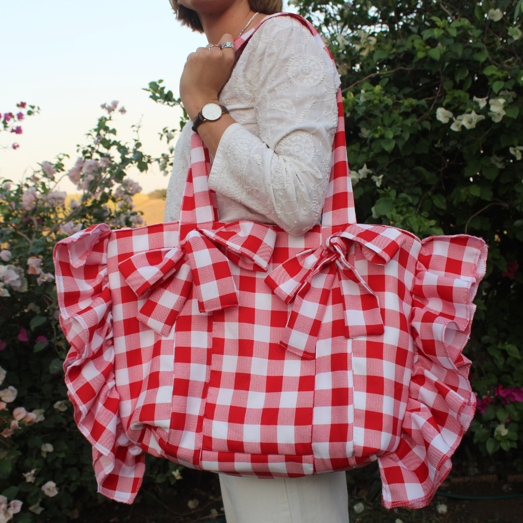 Red gingham Everything Bag