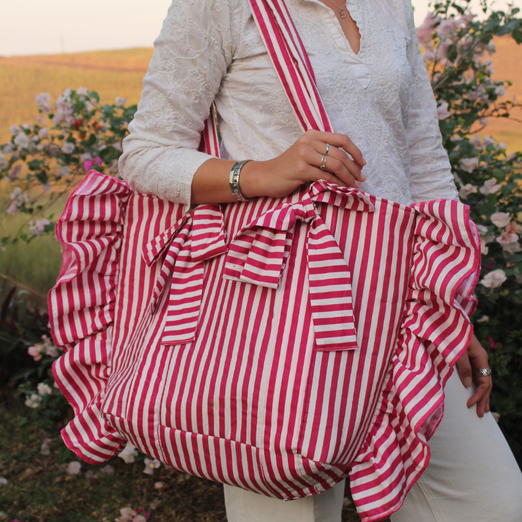 Pink stripe Everything Bag