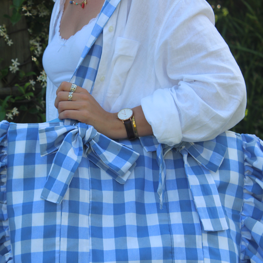 Light blue Gingham Everything Bag