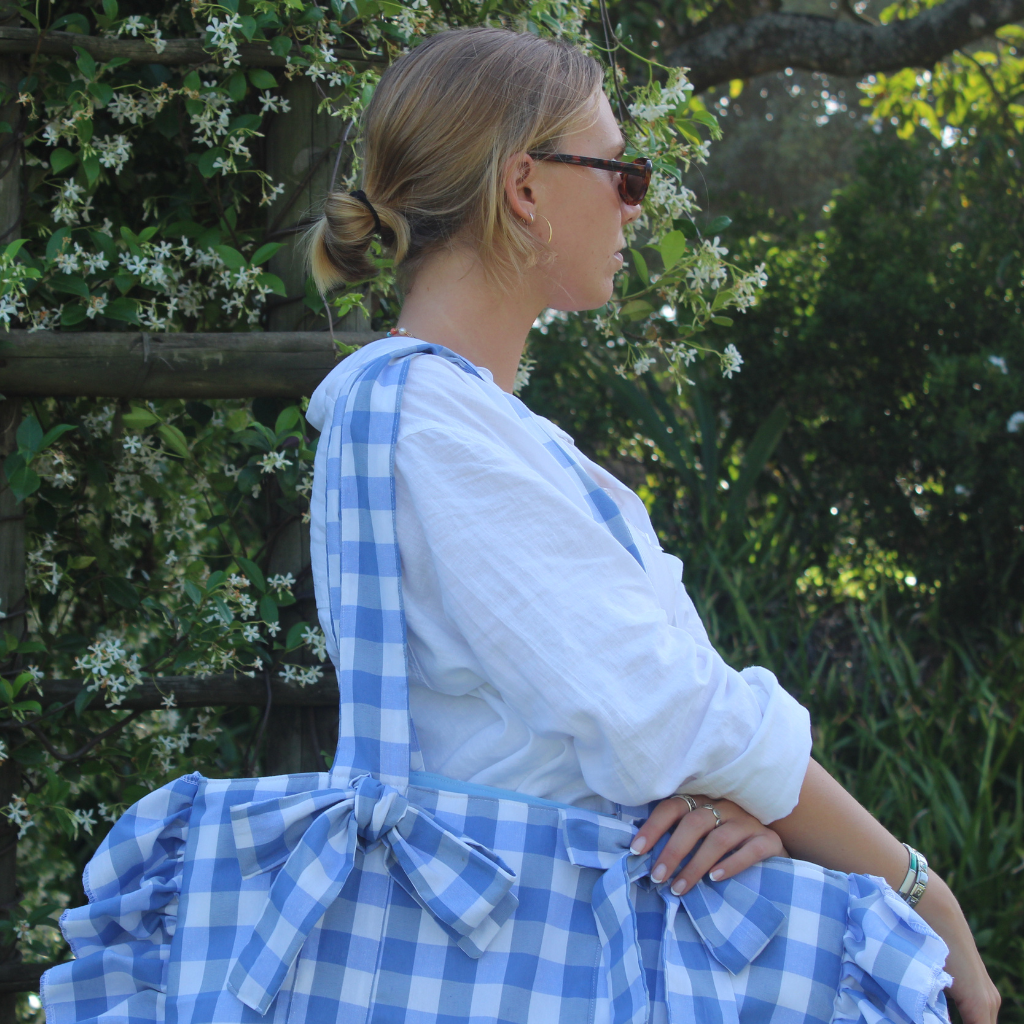 Light blue Gingham Everything Bag
