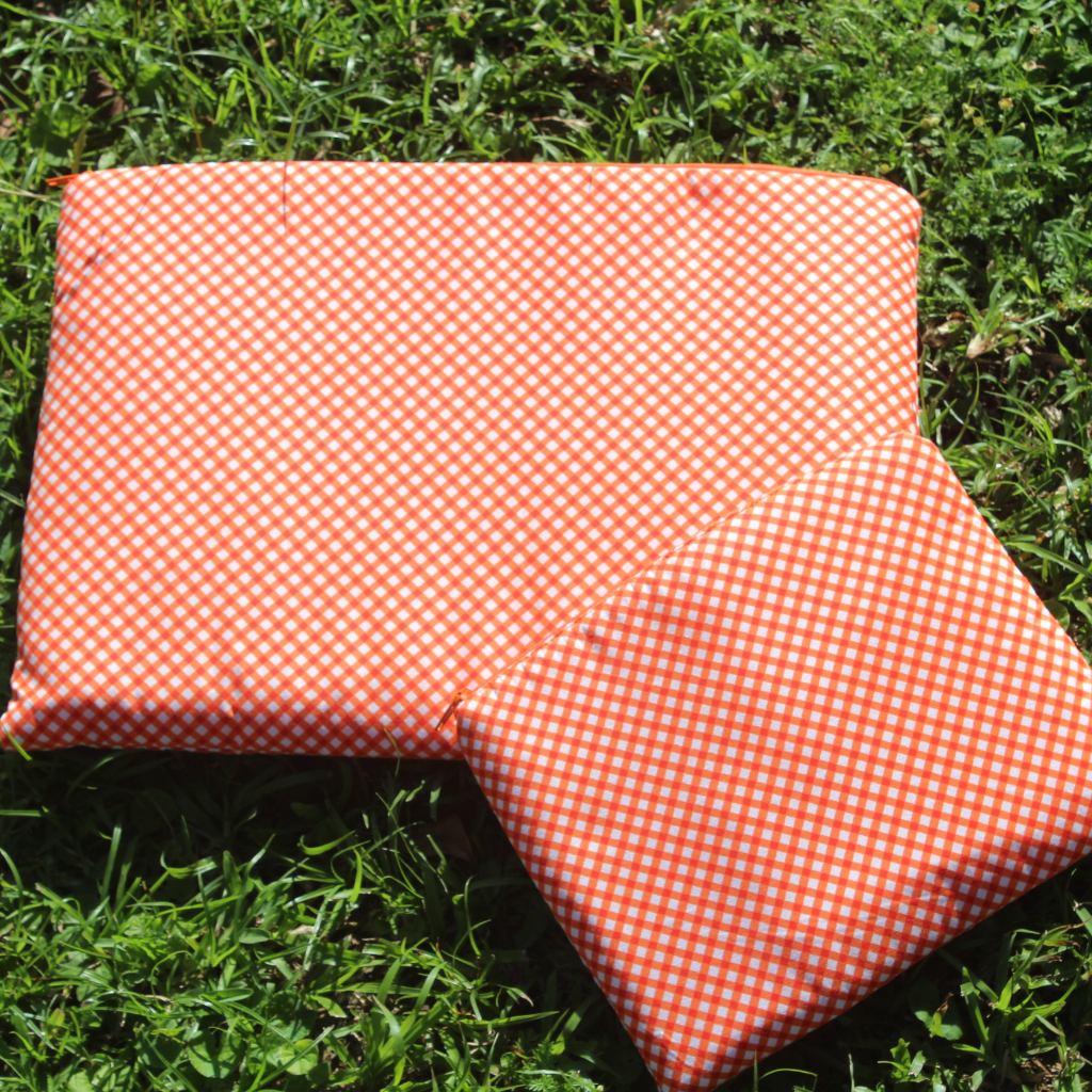 Orange Gingham Laptop Bag