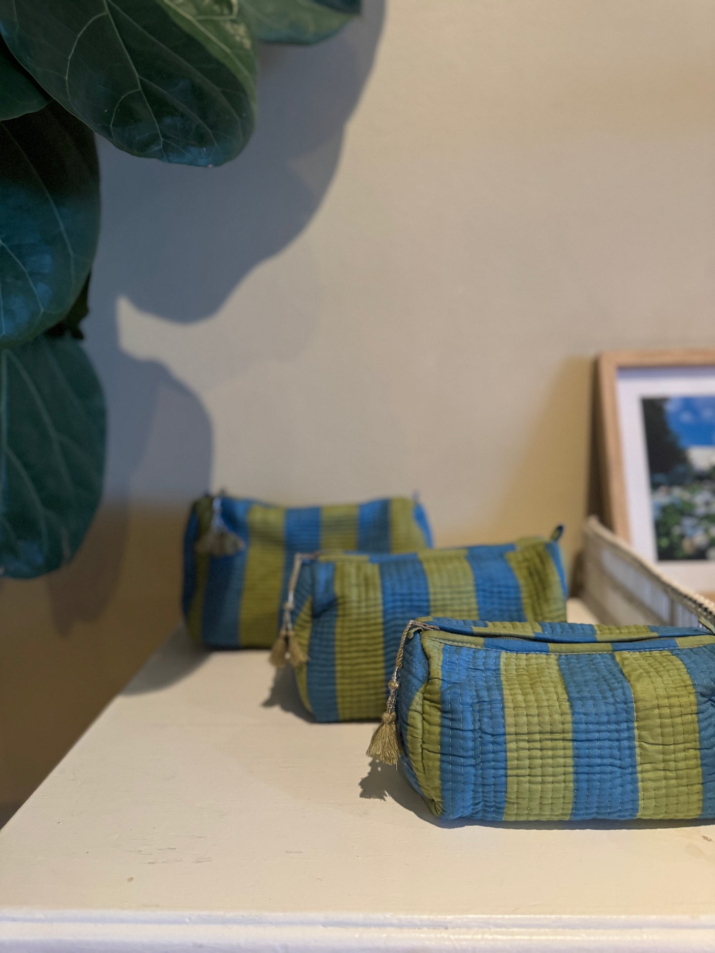 Green and Blue Cosmetic Bag