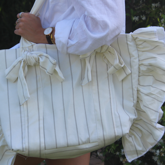 Cream Gingham Everything Bag