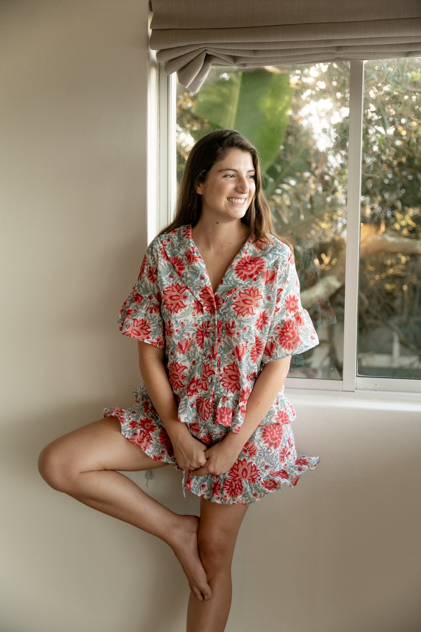 Blue and Red Floral set in style Poppy