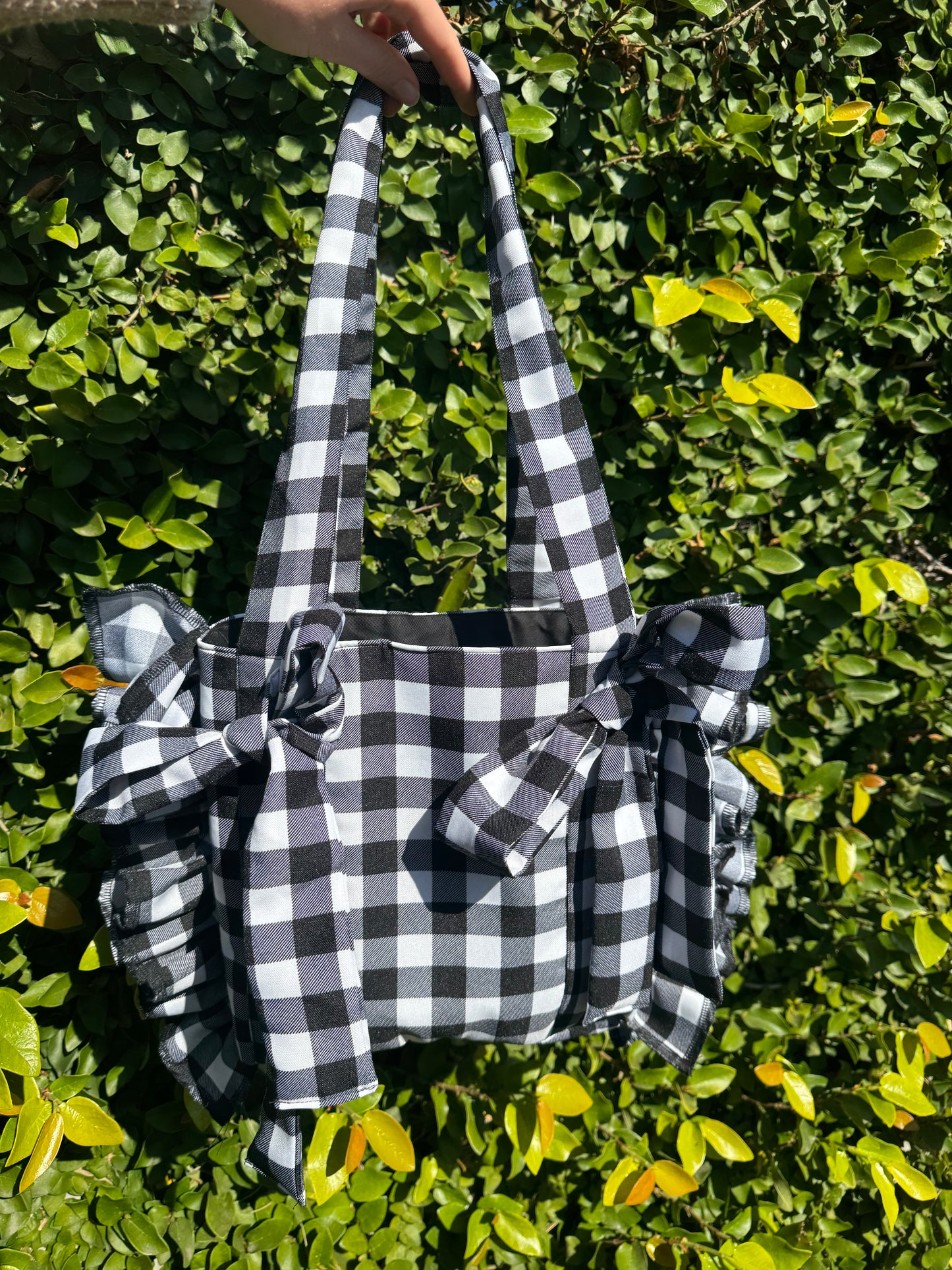 Mini everything bag in Black and White Gingham