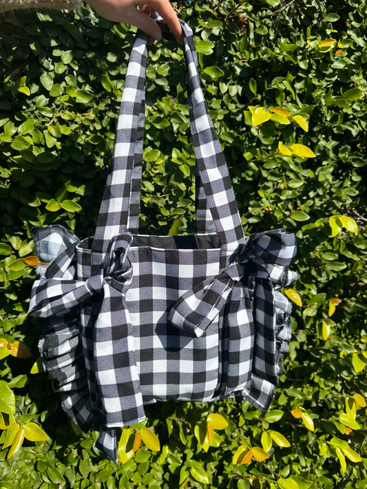 Mini everything bag in Black and White Gingham
