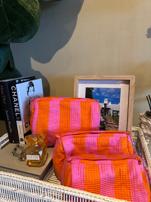 Pink and Orange Cosmetic Bag
