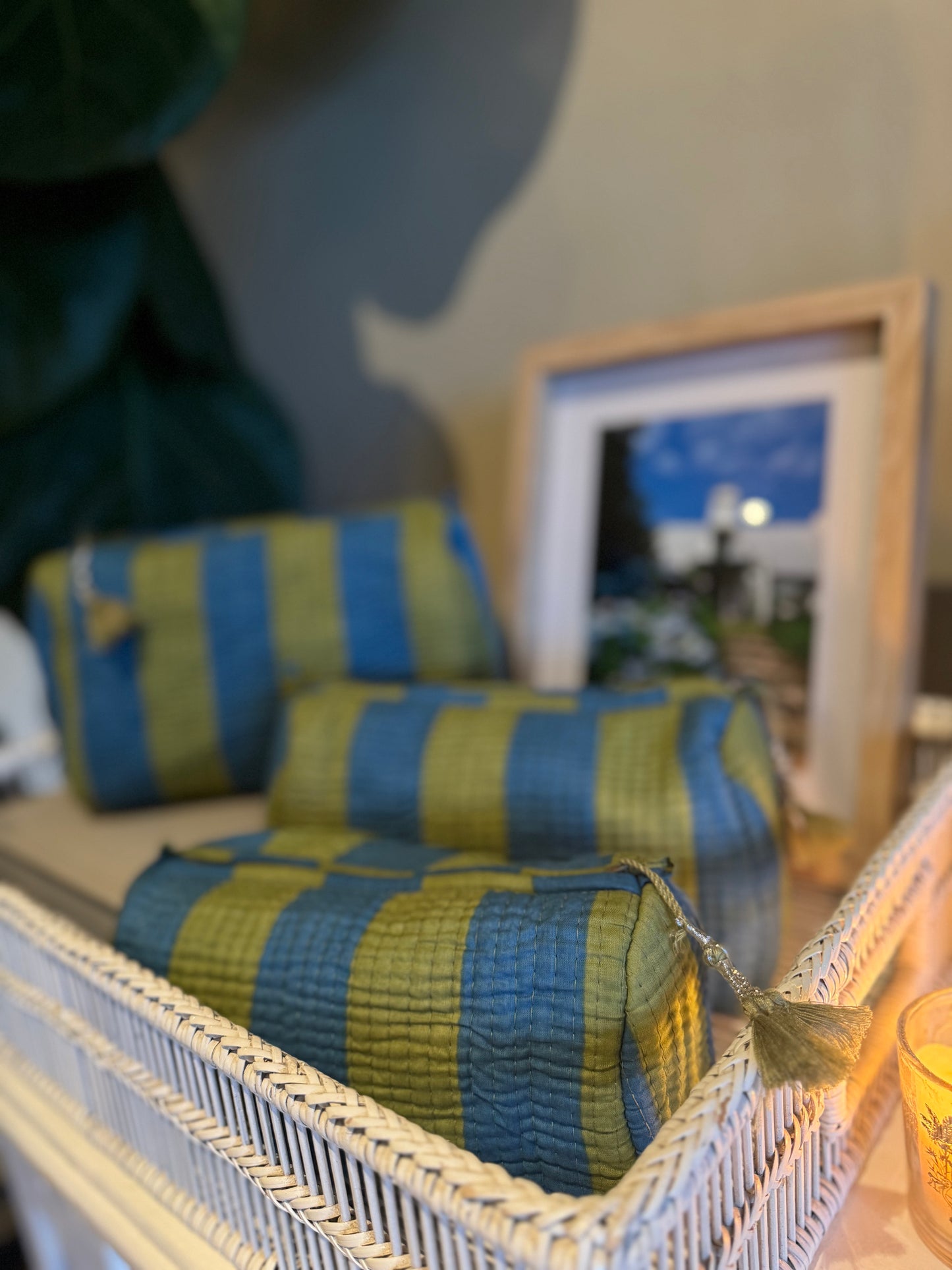 Green and Blue Cosmetic Bag