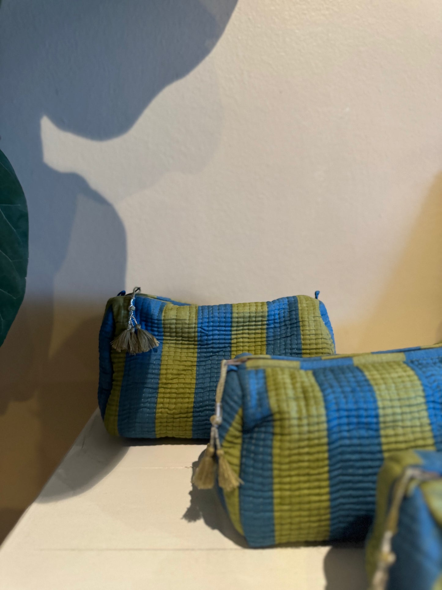 Green and Blue Cosmetic Bag