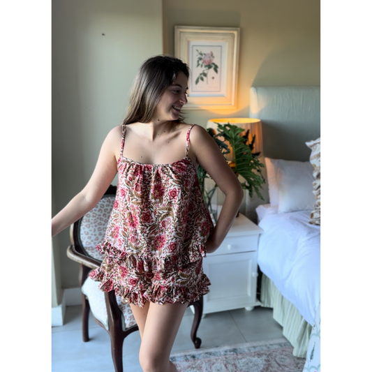 Red Botanica set in style Rosie